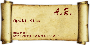 Apáti Rita névjegykártya