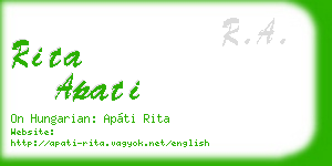 rita apati business card