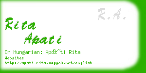 rita apati business card